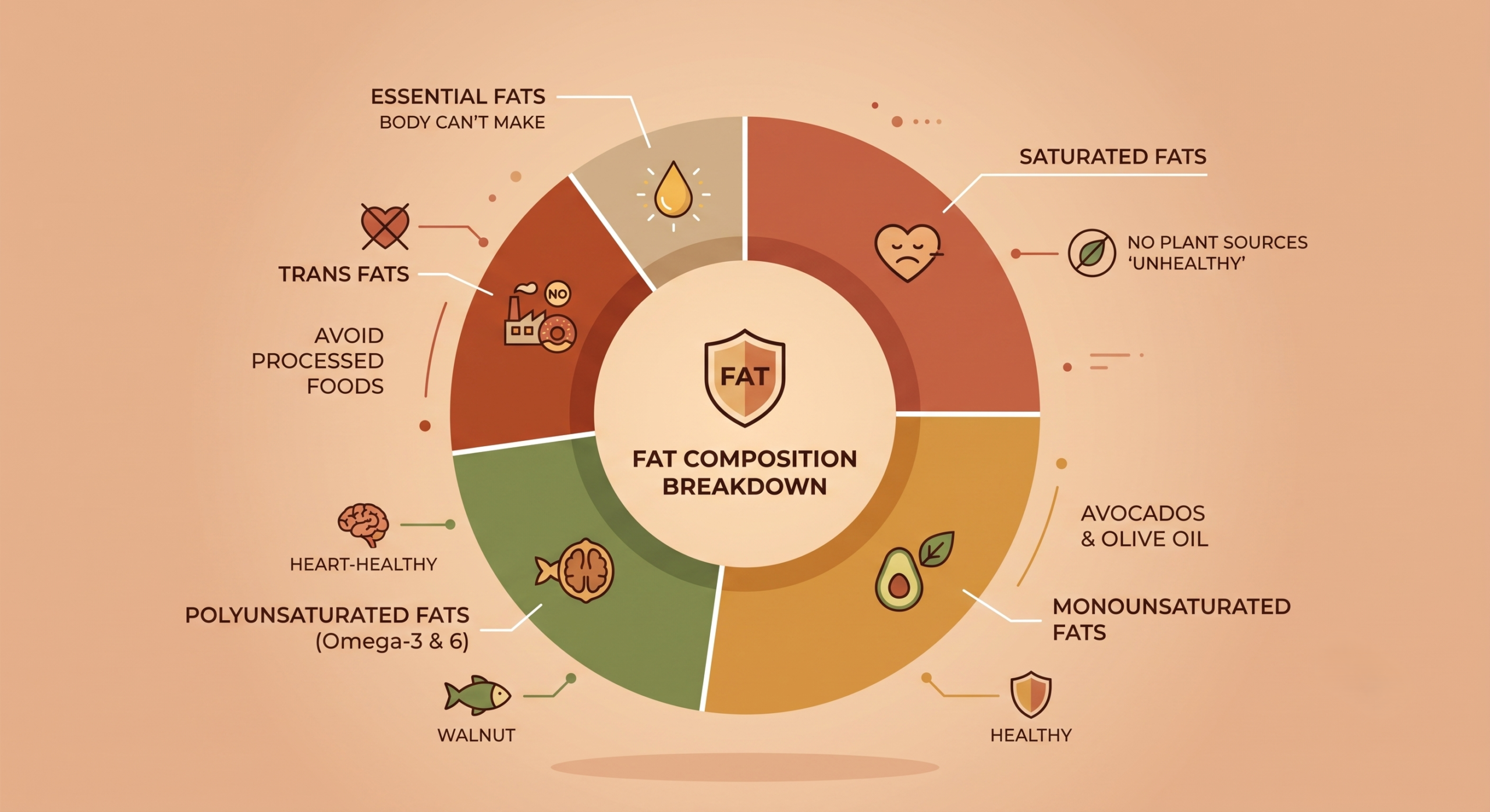 Infographic showing the fat composition of groundnut oil