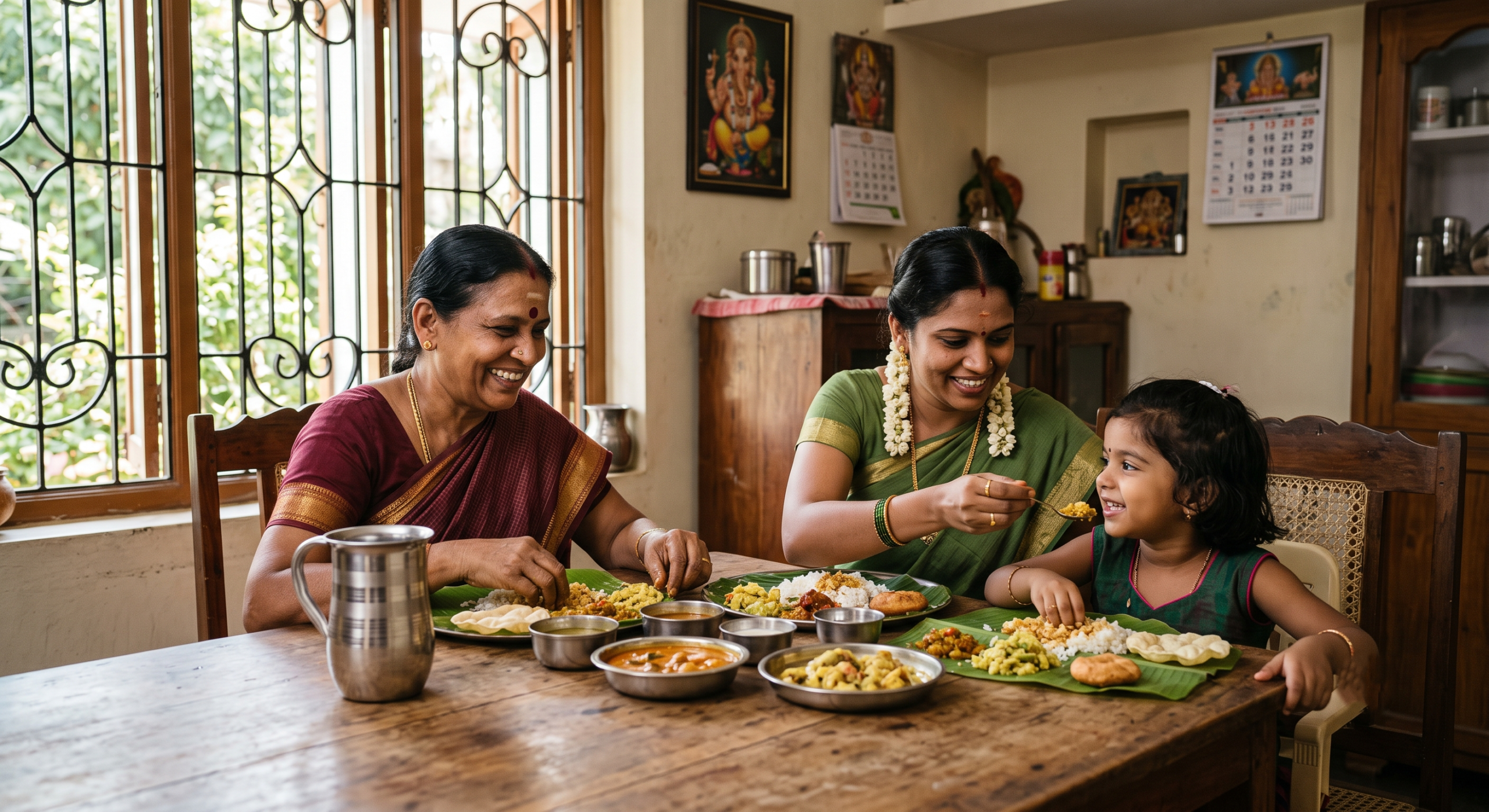 Family sharing a home-cooked meal prepared with cooking oil